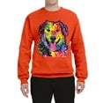 thumbnail image 3 of Smiling Dog | Colorful Neon Golden Retreiver | Dean Russo Art Animal Lover Unisex Crewneck Sweatshirt, Orange, Small, 3 of 6