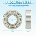 thumbnail image 2 of Uxcell R8ZZ Deep Groove Ball Bearing 1/2" x 1-1/8" x 5/16" Double Rubber Sealed, 4 Pack, 2 of 5