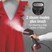 CHI LAVA Ceramic Plate Garment Steamer for Clothes with Fabric Brush, 2 Steam Modes, 1600 Watts, Red
