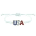 thumbnail image 2 of Ziurtnc American Independence Day Bracelet Fourth of July USA Letter Pendant American Flag Shape Adjustable Drawstring Tassel Rope Braided Wrist Jewelry, 2 of 8