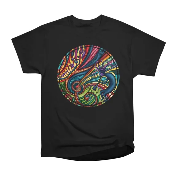 Kokopelli abstract colorful art T-Shirt Tee Gift For Him Merch For Her Apparel For Friend