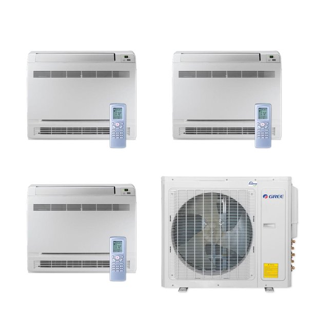 Gree 30000 Btu Multi21 Tri Zone Floor Console Mini Split Air Conditioner Heat Pump 208230v 0107