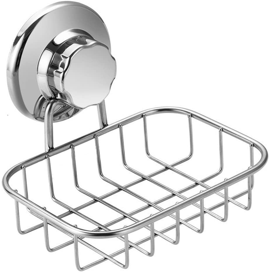 Bath Stainless SteelAdhesive Soap Dish Holder Bathroom Accessory Brushed Nickel 