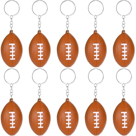 RUseeN 20 Pack Mini Foam Footballs Sports ball Toys Keychains for Boys Girls, Valentines Party Favors Goodie Bag Stuffer School Class for Toddlers