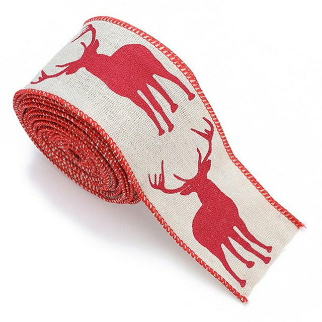 Coxeer Christmas Ribbon Burlap Vintage Festival Plaid DIY Wrapping Ribbon Craft Ribbon