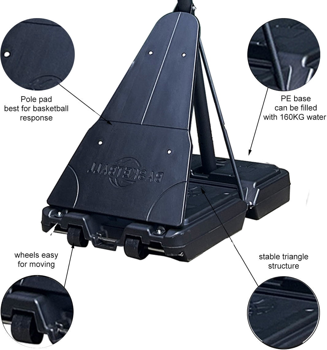 SUGIFT 54in Portable Basketball Hoop with Polycarbonate Backboard