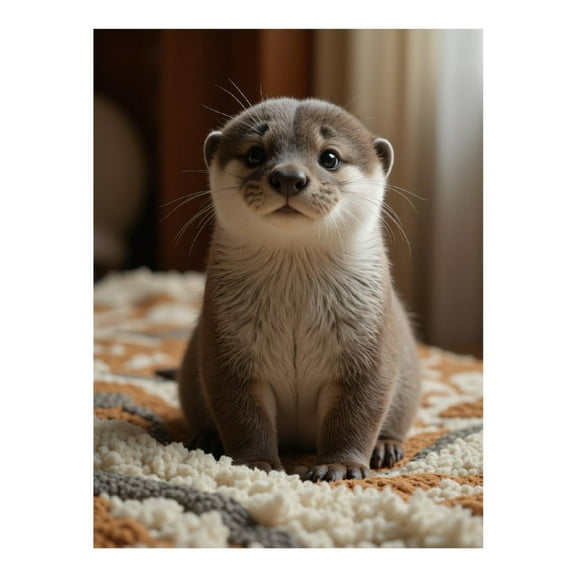 Diamond Art Kits for Adults - Cute Otter On Soft Blanket 5d Diamond Painting for Adults, Diamond Art for Adults Beginners, Frameless Diamond Painting Kits for Adults for Home Wall Decor
