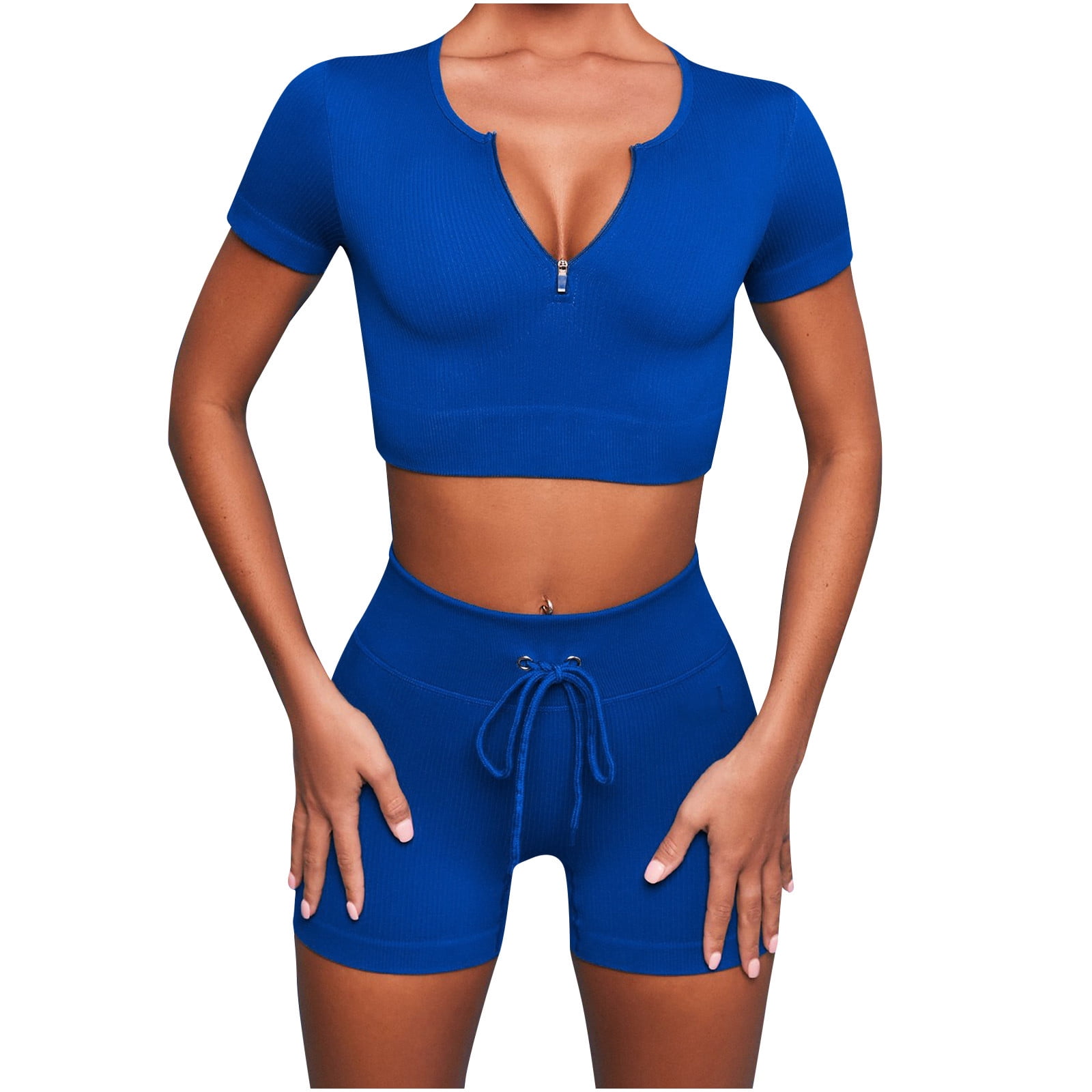 Hinvhai Yoga Set for Women On Clearance Women Solid Color Two Piece Hip