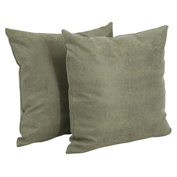Blazing Needles 9910-S2-ZP-ID-067 Soft Faux Leather Indoor Throw Pillows, Sage Green - Set of 2
