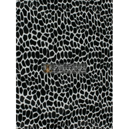 Velboa Faux Fur Short Pile Fabric GIRAFFE BLACK / 60" Wide / Sold by the yard