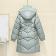 thumbnail image 6 of Wensltd Padded Jacket Womens Full Zip Quilted Hooded Coats Long Sleeve Winter Warm Coat with Pocket, 6 of 9