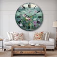 thumbnail image 2 of Flower field' Floral Farmhouse Oversized Metal Clock, 2 of 3