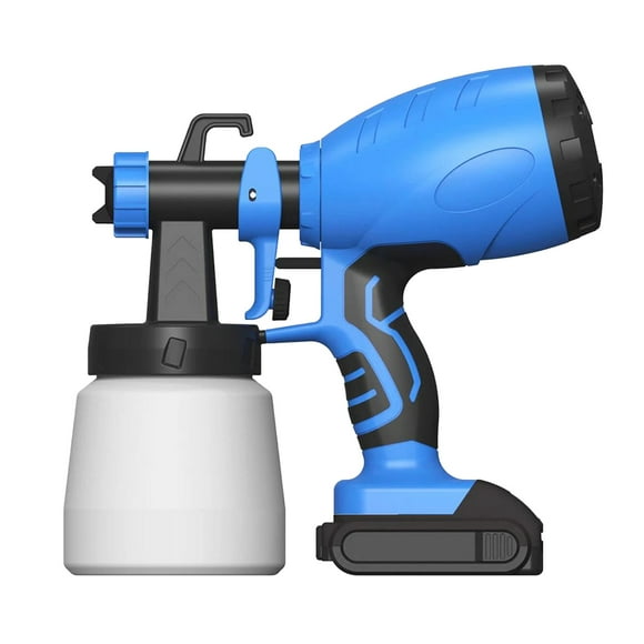 120W 800ml Cordless Power Paint Sprayer High Power HVLP Spray Latex Paint Machine Air Sprayer with 2.5mm Nozzle 2.0Ah Lithium Battery for House Painting DIY Cabinets Decks Furniture