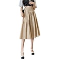 thumbnail image 2 of Liacowi Flowy Long Skirts for Women Juniors High Waist A-line Midi Skirt Streetwear, 2 of 7