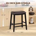26" Counter Height Bar Stools Faux PVC Leather Farmhouse Barstools w