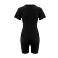 thumbnail image 4 of Baqcunre One Piece Jumpsuits For Women Women'S Short Sleeve Jumpsuit Bodysuit Bodycon Shorts Stretchy Onesie Romper Womens Sweatpants Women'S Pants Black L, 4 of 6