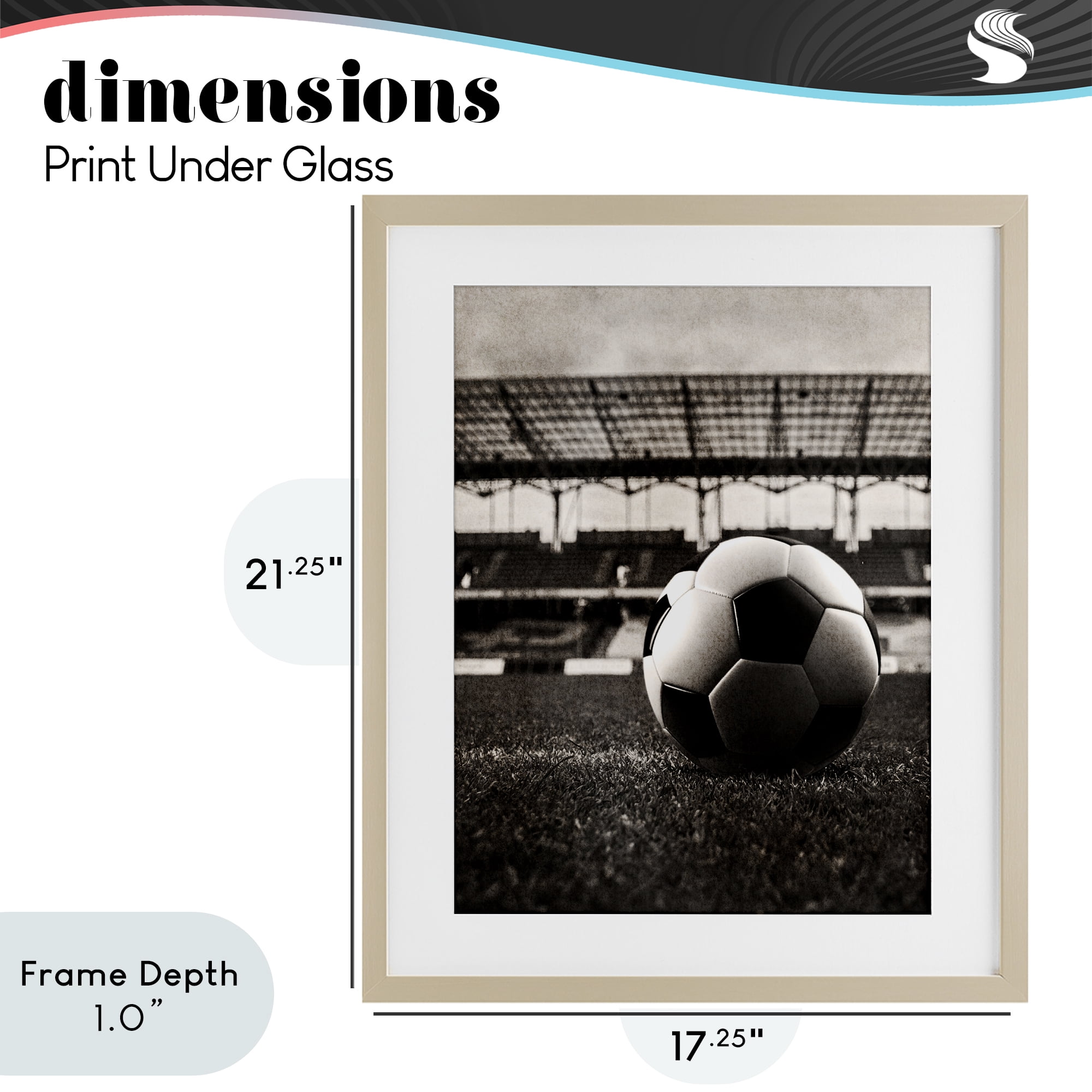 Stupell Industries Vintage Sports Soccer Birch Framed Print Under Glass, design by Marcus Prime