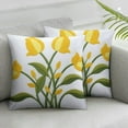 thumbnail image 2 of Shangniulu  Tulip Pillow Cover Spring Floral Throw Pillow Case Yellow Flower Embroidered Cushion Cover for Home Office Couch Car, 18 x 18 Inch, 2 of 6