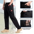 thumbnail image 5 of Hiauspor Men's Convertible Pants Quick Dry Zip Off Lightweight for Hiking Fishing Outdoor Safari with 6 Pockets Black L, 5 of 7