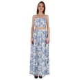 thumbnail image 5 of Bimba 2 Pcs Sexy Beach Party Wear Dress For Womens Printed Smocked Crop Top & Long Skirt CoordSet, 5 of 7