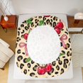 thumbnail image 4 of Manfei Cute Bow Cherry Fitted Sheet Full,Brown Cheetah Print Bed Set,3pcs,1 Fitted Sheet and 2 Pillowcases, 4 of 6