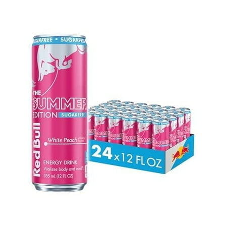 Red Bull The Peach Edition Sugarfree Energy Drink 24 - 12 fl oz Cans