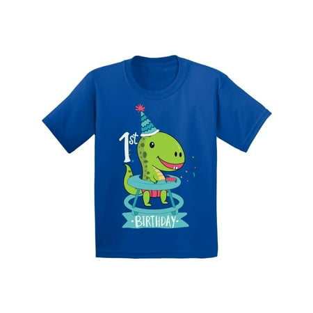 Boys Blue Dinosaur (Awkward Styles Dinosaur Birthday Tshirt for Baby 1st Birthday Infant Shirt First Birthday Gifts Dinosaur Birthday Boy Shirt Gifts for Birthday Girl Shirts for 1 Year Old 1st Birthday Party)