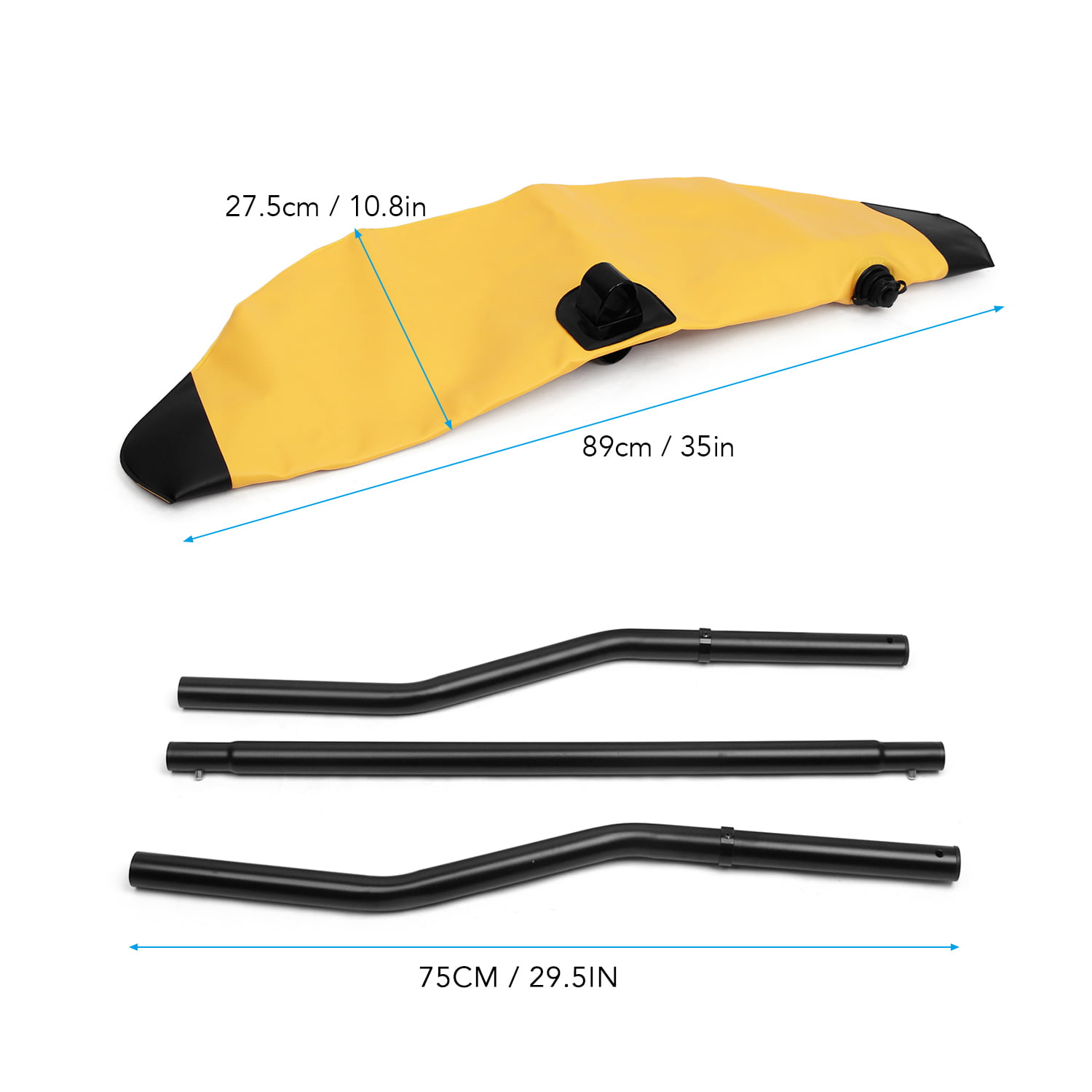 Tomshine 2pcs Kayak PVC Inflatable Outrigger Float Kayak Boat Fishing  Standing Float Stabilizer Yellow 