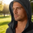 thumbnail image 5 of GUZOM Mens UPF 50+ Hooded Sun Protection Jacket Lightweight Water Resistant Quick Dry Packable Windbreaker for Hiking Travel Black,Size 4XL, 5 of 9