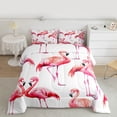 thumbnail image 2 of Homewish Pink Flamingo 3 Pieces Queen Comforter Set For Kids Teens,Kawaii Animal Ultra Soft Bedding Sets,Cartoon Wildlife Bedding Comforter Set,Lightweight Room Decor,Reversible, 2 of 8