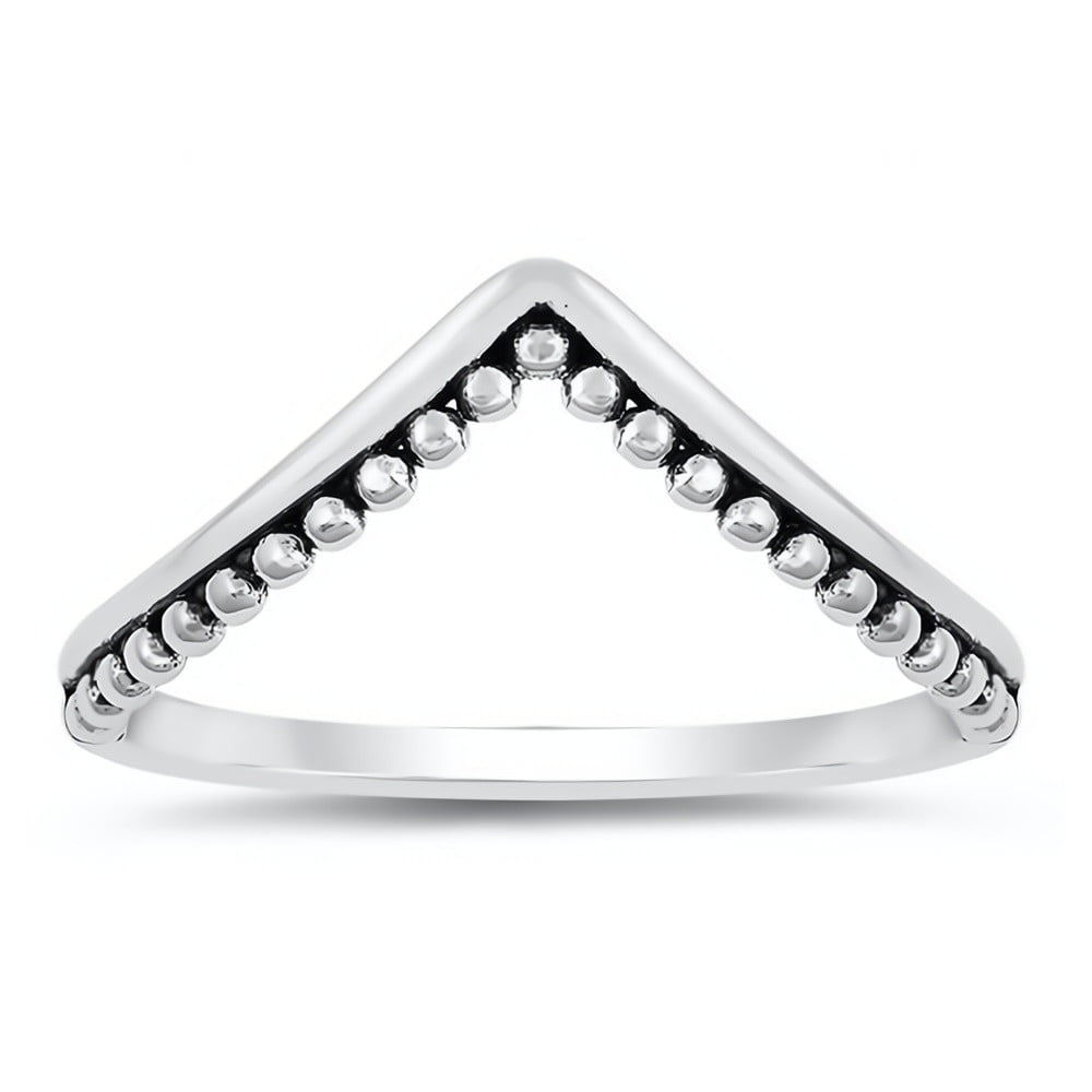 V Shape Cute Jewelry Gift for Women in Gift Box Glitzs Jewels 925 Sterling Silver Ring 