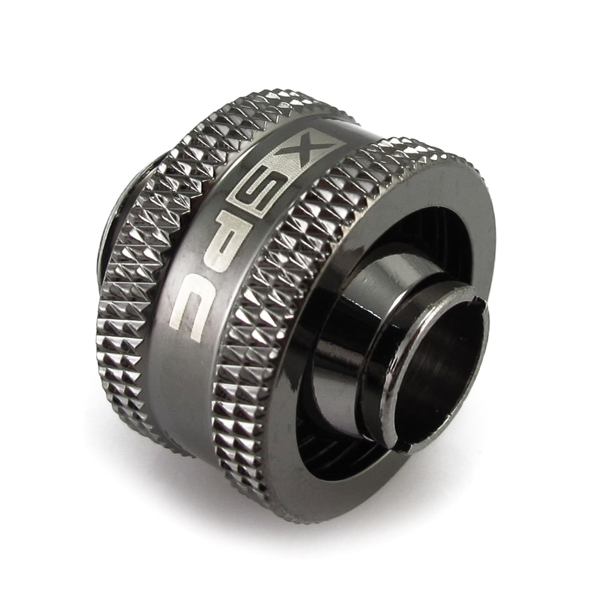XSPC 1/2" X 3/4" Compression V2 Fitting – Black Chrome With G1/4 Threads – PC Water Cooling