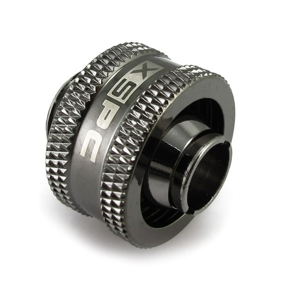 XSPC G1/4" to 3/8" ID, 5/8" OD Compression Fitting V2 for Soft Tubing, Black Chrome
