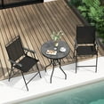 thumbnail image 1 of Costway 3 PCS Outdoor Bar Stool Set with DPC Tabletop Umbrella Hole & Footrest 2 Chairs, 1 of 10