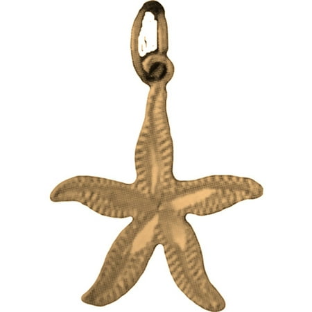 18K Yellow Gold Starfish Pendant - 22 mm