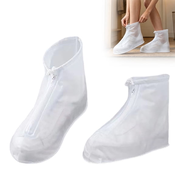 Rain Shoe Covers, Waterproof Shoe Covers for Men Women Reusable Galoshes Overshoes Non- Rain Boot Overshoes for Cycling Outdoor Camping Garden Fishing Travel Size M
