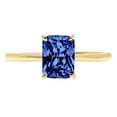 thumbnail image 2 of 1 ct Radiant Cut Simulated Tanzanite Solitaire 14K Yellow Gold Womens Engagement Ring, 2 of 5
