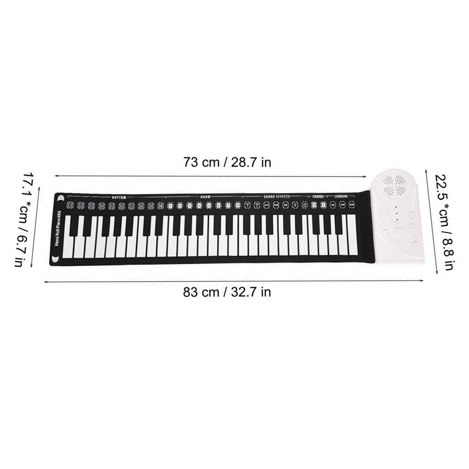 karymi Hand-Rolled Piano with Horn - Portable 49 Keys Organ Piano with Foldable Keyboard Instruments Educational People of All Ages Women Gifts Summer