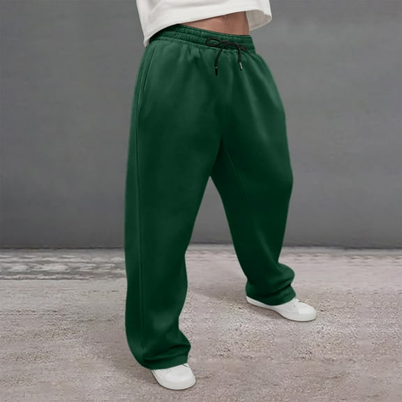 Sweatpants Wide Leg Streetwear Pants Men's Baggy Sweatpants Wide Leg Lounge Sweat Pants with Pockets