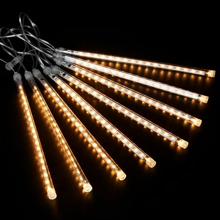 Outdoor Christmas Sale Finether 13.1 ft 8 Tube 144 LED Meteor Shower Rain Snowfall Plug-In String Lights for Holiday Christmas Halloween Party Indoor Outdoor Decoration Commercial Use,Colorful ()