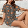 thumbnail image 4 of Bingfone cute fall fox leaf Print Pajamas Sets for Women Soft Short-Sleeved Pjs with Lounge Shorts Two Piece Sleepwear, 4 of 5