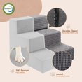 thumbnail image 4 of TEMOGU-Pet Stairs Ramp for High Beds and Couch for Dogs to Get on Bed - 3 Steps Foldable Stairs for Small Dogs and Old Cats - Foam&Non-Slip&Washable by , Grey, 3/4/5 Steps, 4 of 4