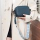 thumbnail image 3 of Bolso para teléfono móvil de mujer bolso informal de piel auténtica con correa ancha y ajustable, 3 of 9