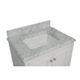 thumbnail image 2 of Nantucket 30" Bathroom Vanity with White Cabinet and Carrara Marble Top, 2 of 6