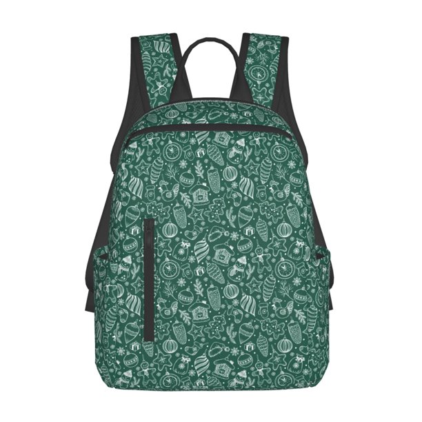Disketp Green Christmas Mochila Ligera e Impermeable, Mochila de Día Resistente para Viajes, Senderismo y Uso Diario para Hombre y Mujer