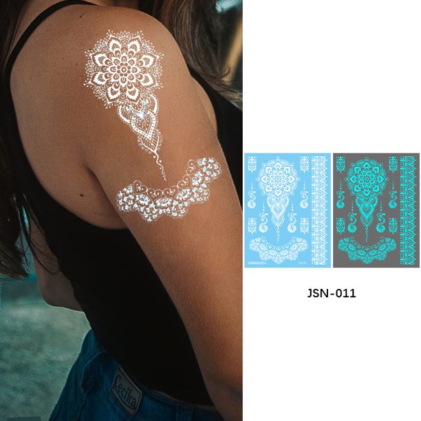 Etiquetas Engomadas Del Tatuaje 5 uds tatuajes falsos desechables luminosos impermeables suministro de fiesta de moda para adultos Sywqhk Libre de BPA