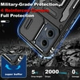 thumbnail image 3 of Atump for Moto Edge 2024 Case with 2Pcs HD Screen Protector, Military Grade Shockproof and Slide Camera Cover, 360° Rotated Ring Kickstand Protective Case for Moto Edge 2024,Black, 3 of 8
