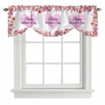 thumbnail image 2 of Mother's Day Tie Up Valances Curtain, Adjustable Kitchen Red Tulip Floral Love Heart Rustic Valances for Windows Decor, Rod Pocket Short Curtains Set for Bedroom/Bathroom, 60"x18", 2 of 9