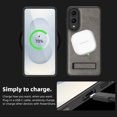 thumbnail image 2 of Magnetic for Samsung Galaxy S25 Edge PU Leather Case, Compatible with Magsafe, Built-in Invisible Stand, Premium Ultra Slim Adjustable Kickstand Protective Phone Case for Galaxy S25 Edge, Gray, 2 of 8