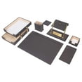 thumbnail image 1 of Leather Desk Set, 10 Pieces, Double Document Tray, Desk Organizer (GRAY), 1 of 4